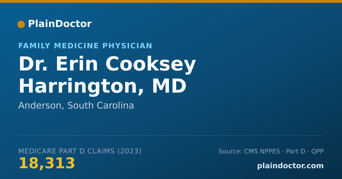 Shareable card for Erin Cooksey Harrington, MD - Family Medicine Physician, Anderson, SC