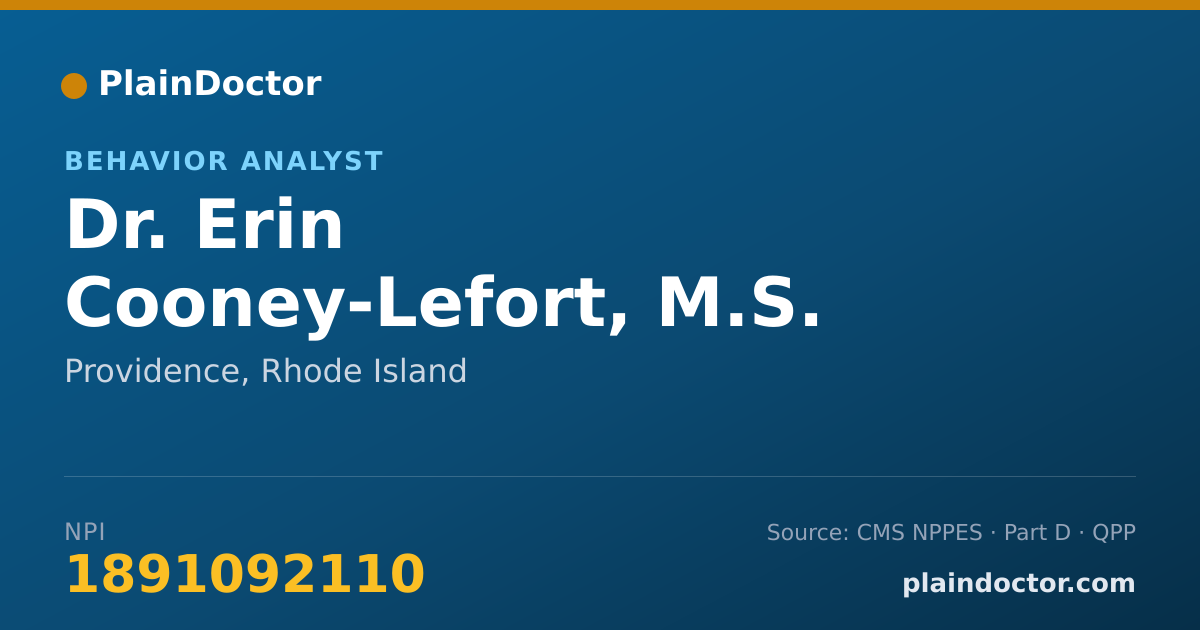Shareable card for Erin Cooney-Lefort, M.S. - Behavior Analyst, Providence, RI