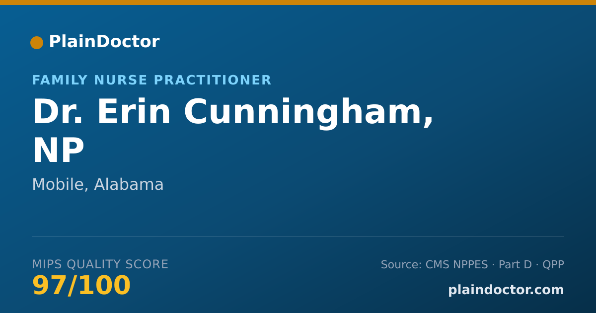 Shareable card for Erin Cunningham, NP - Family Nurse Practitioner, Mobile, AL