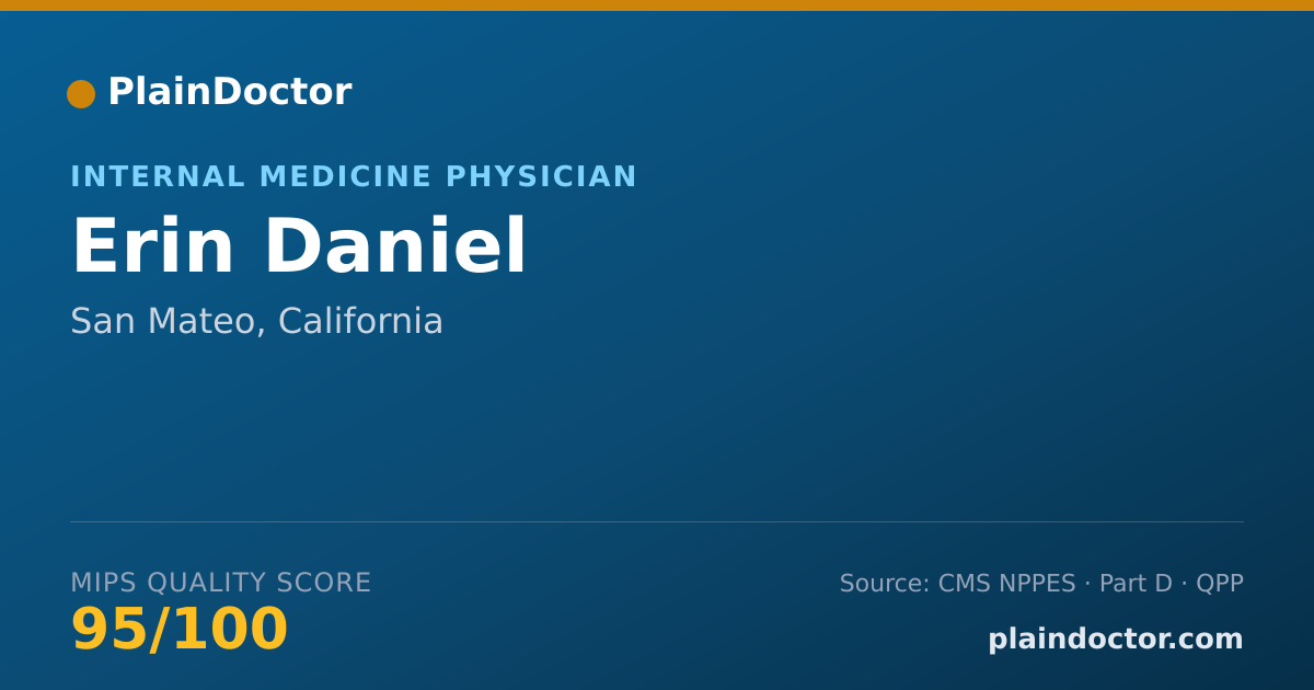 Shareable card for Erin Daniel - Internal Medicine Physician, San Mateo, CA