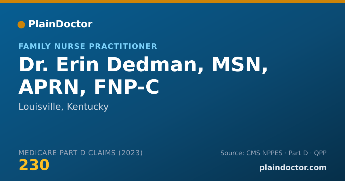 Shareable card for Erin Dedman, MSN, APRN, FNP-C - Family Nurse Practitioner, Louisville, KY