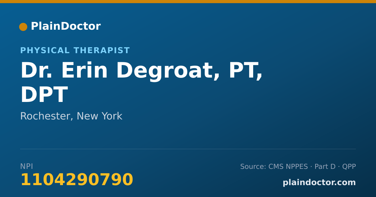 Shareable card for Erin Degroat, PT, DPT - Physical Therapist, Rochester, NY