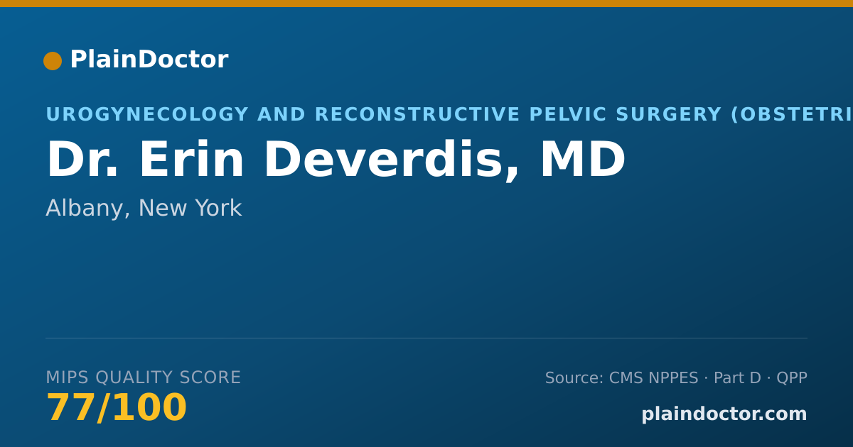 Shareable card for Erin Deverdis, MD - Urogynecology and Reconstructive Pelvic Surgery (Obstetrics & Gynecology) Physician, Albany, NY