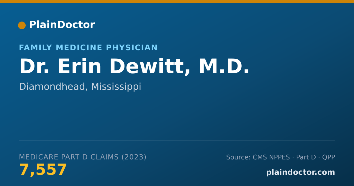 Shareable card for Erin Dewitt, M.D. - Family Medicine Physician, Diamondhead, MS