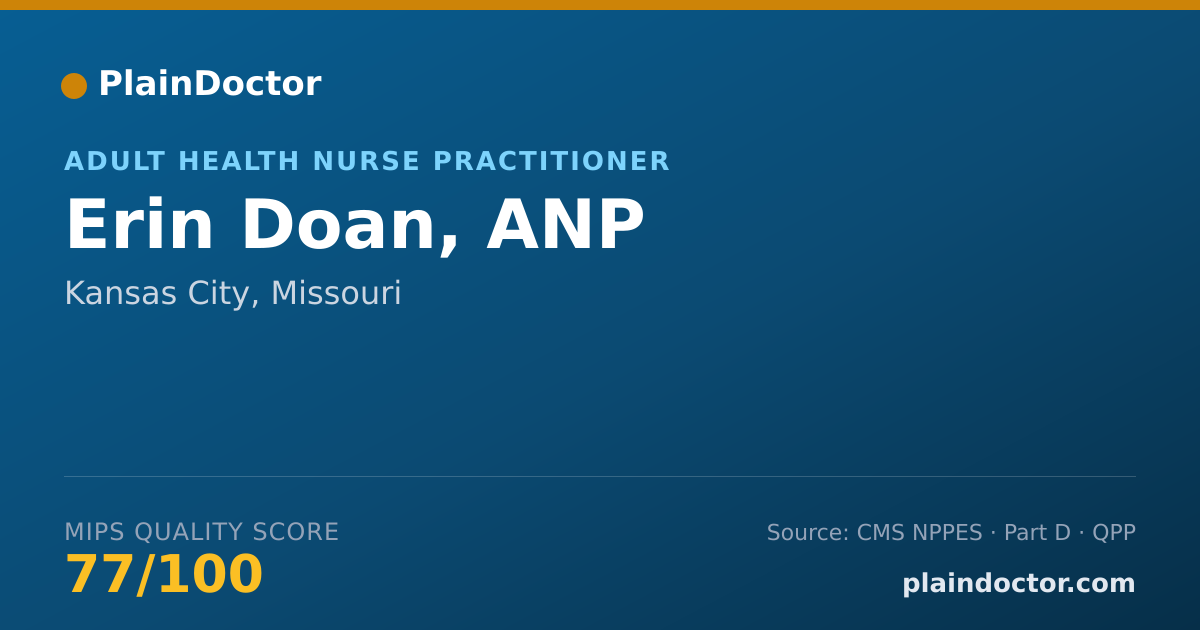 Shareable card for Erin Doan, ANP - Adult Health Nurse Practitioner, Kansas City, MO