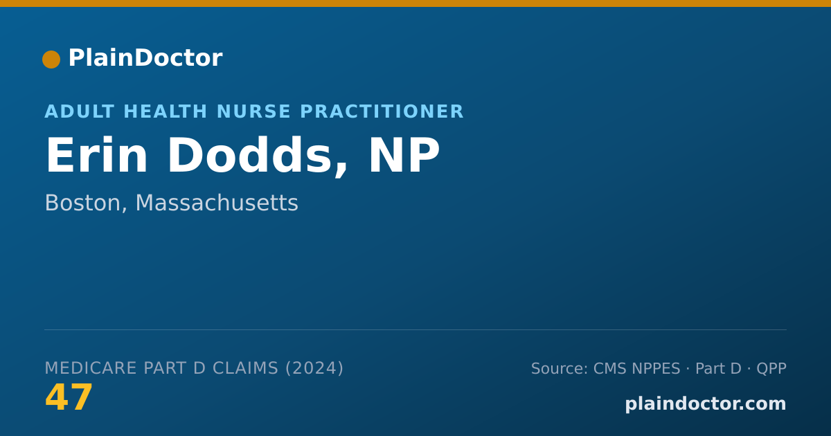 Shareable card for Erin Dodds, NP - Adult Health Nurse Practitioner, Boston, MA