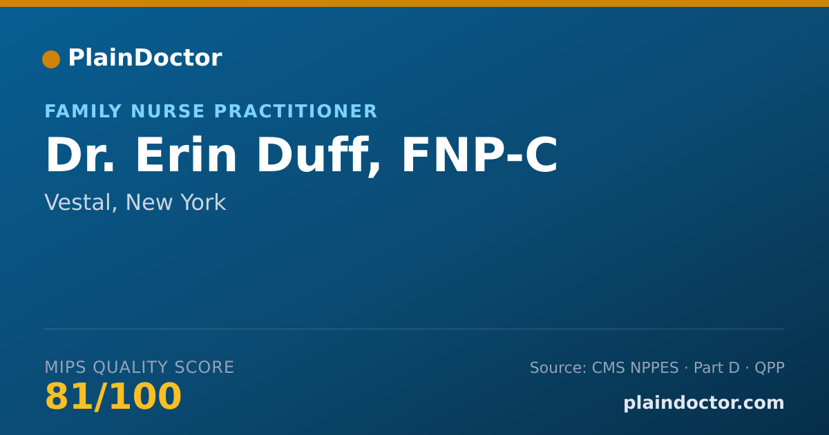 Shareable card for Erin Duff, FNP-C - Family Nurse Practitioner, Vestal, NY