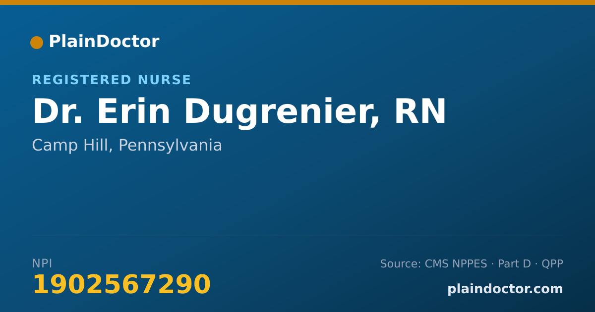 Shareable card for Erin Dugrenier, RN - Registered Nurse, Camp Hill, PA