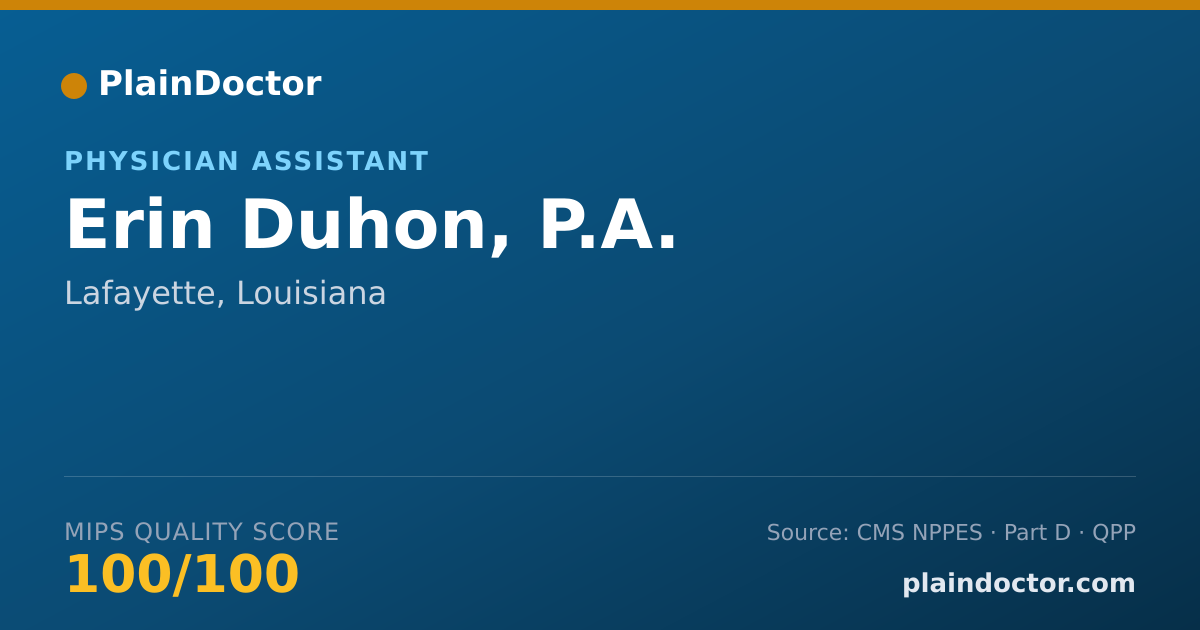 Shareable card for Erin Duhon, P.A. - Physician Assistant, Lafayette, LA
