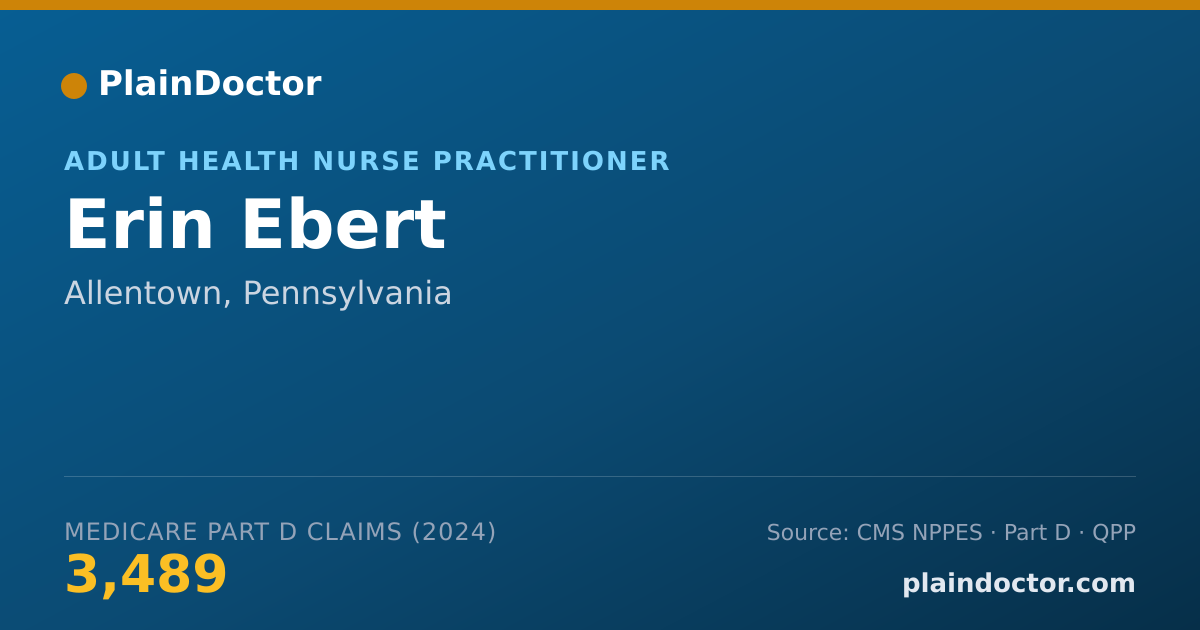 Shareable card for Erin Ebert - Adult Health Nurse Practitioner, Allentown, PA