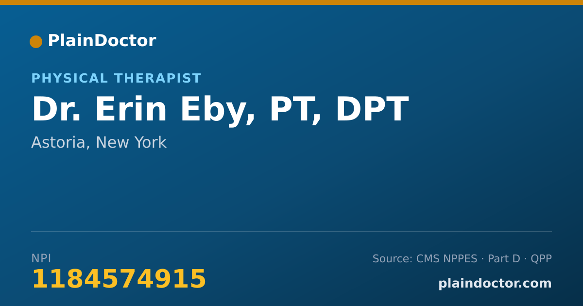 Shareable card for Erin Eby, PT, DPT - Physical Therapist, Astoria, NY