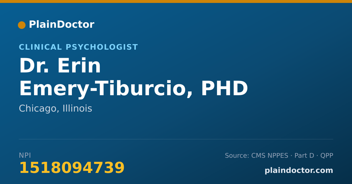 Shareable card for Erin Emery-Tiburcio, PHD - Clinical Psychologist, Chicago, IL