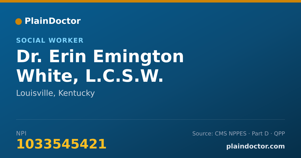 Shareable card for Erin Emington White, L.C.S.W. - Social Worker, Louisville, KY