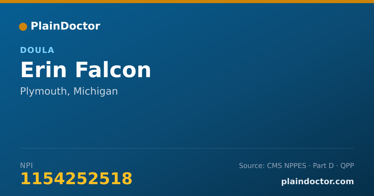 Shareable card for Erin Falcon - Doula, Plymouth, MI