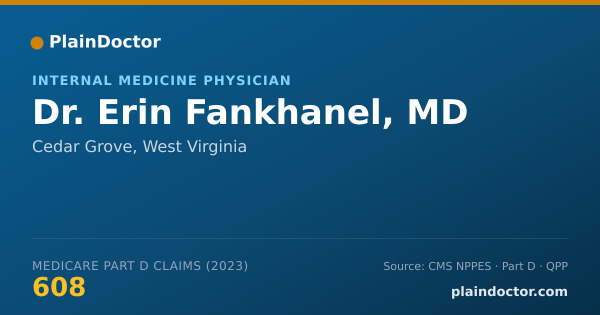 Shareable card for Erin Fankhanel, MD - Internal Medicine Physician, Cedar Grove, WV
