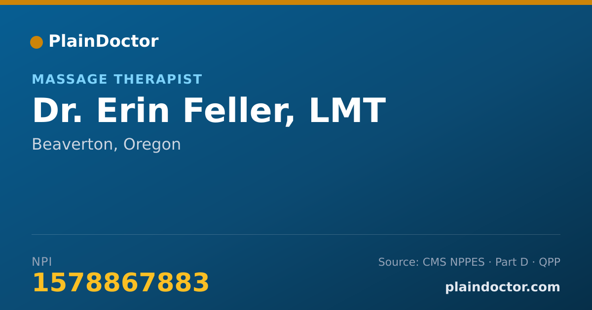 Shareable card for Erin Feller, LMT - Massage Therapist, Beaverton, OR