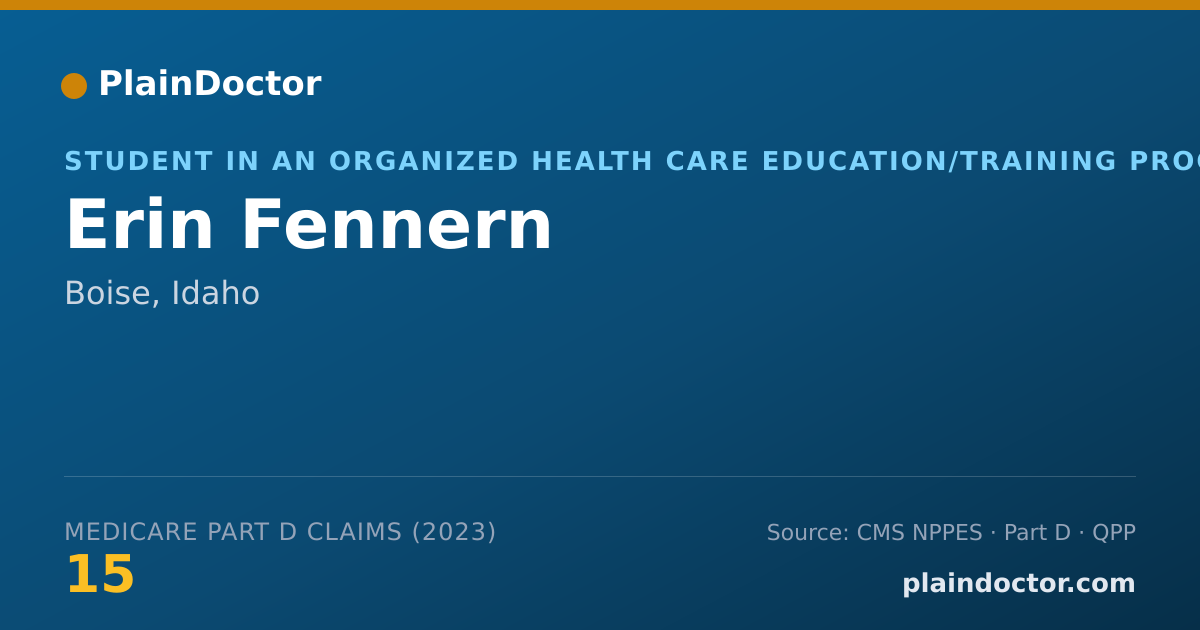 Shareable card for Erin Fennern - Student in an Organized Health Care Education/Training Program, Boise, ID
