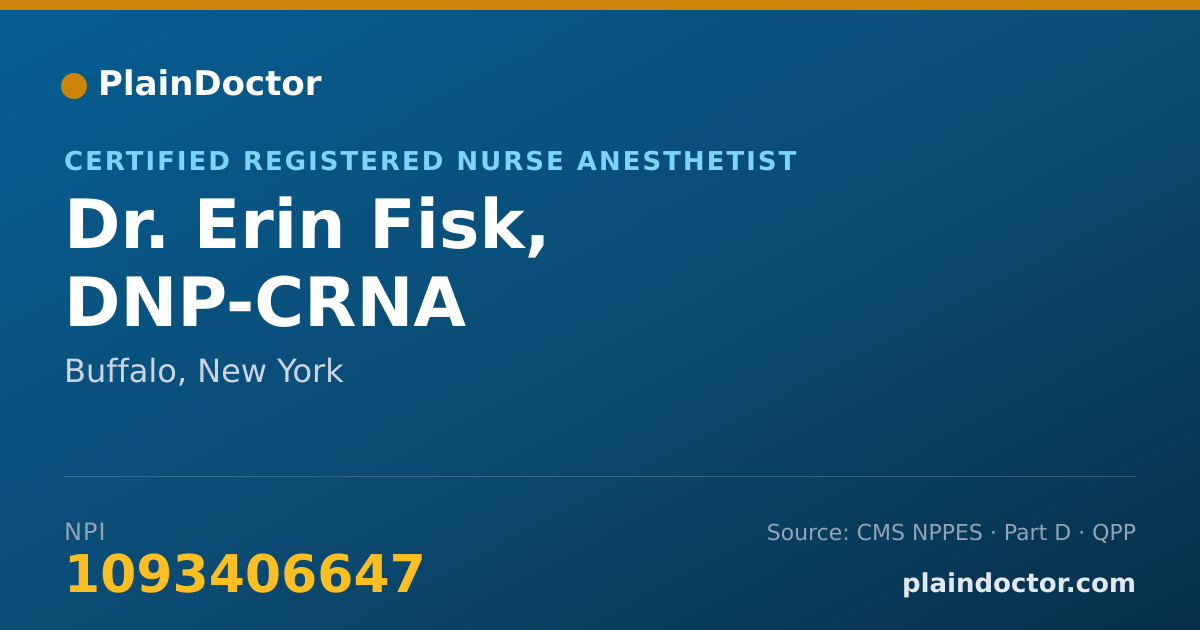 Shareable card for Erin Fisk, DNP-CRNA - Certified Registered Nurse Anesthetist, Buffalo, NY