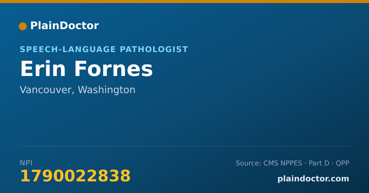 Shareable card for Erin Fornes - Speech-Language Pathologist, Vancouver, WA