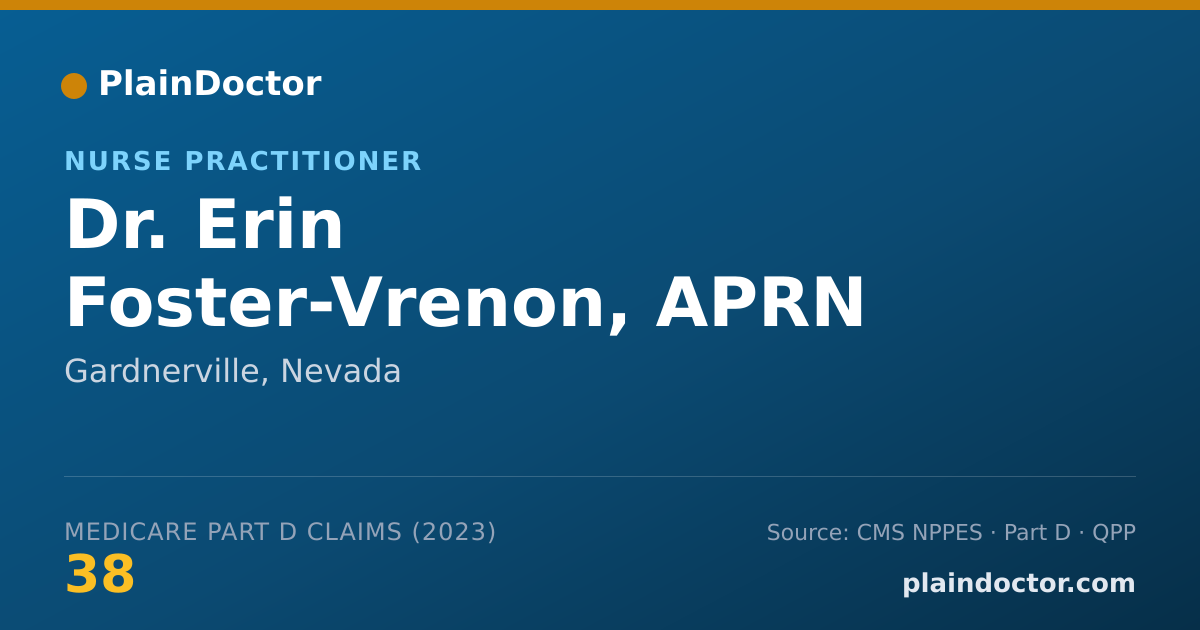 Shareable card for Erin Foster-Vrenon, APRN - Nurse Practitioner, Gardnerville, NV
