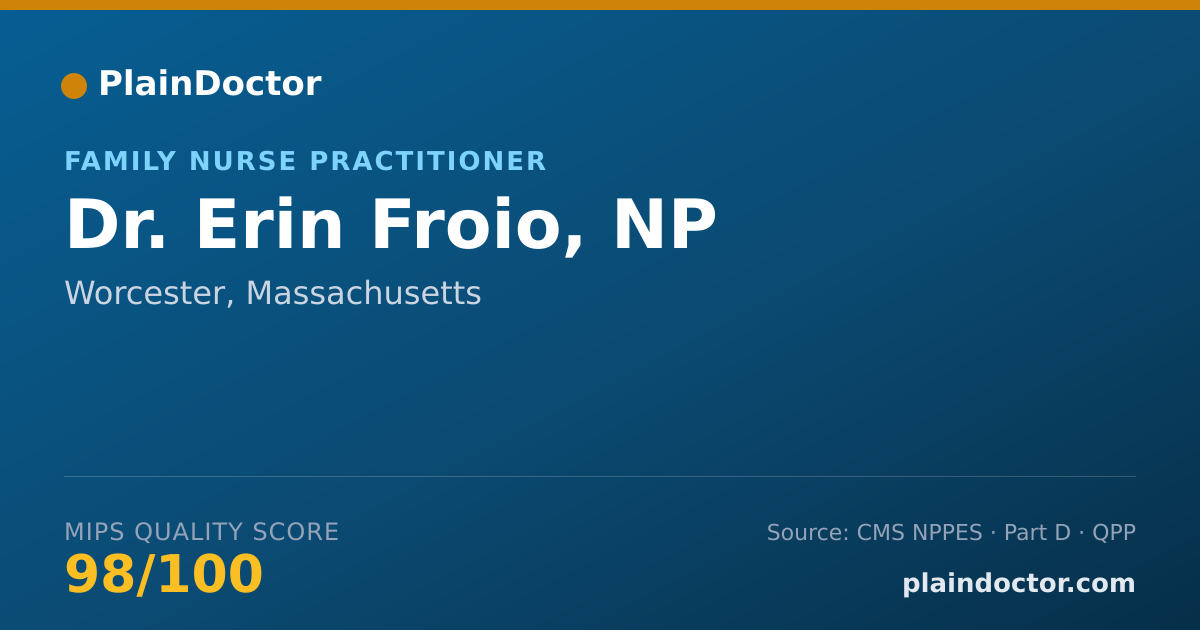 Shareable card for Erin Froio, NP - Family Nurse Practitioner, Worcester, MA