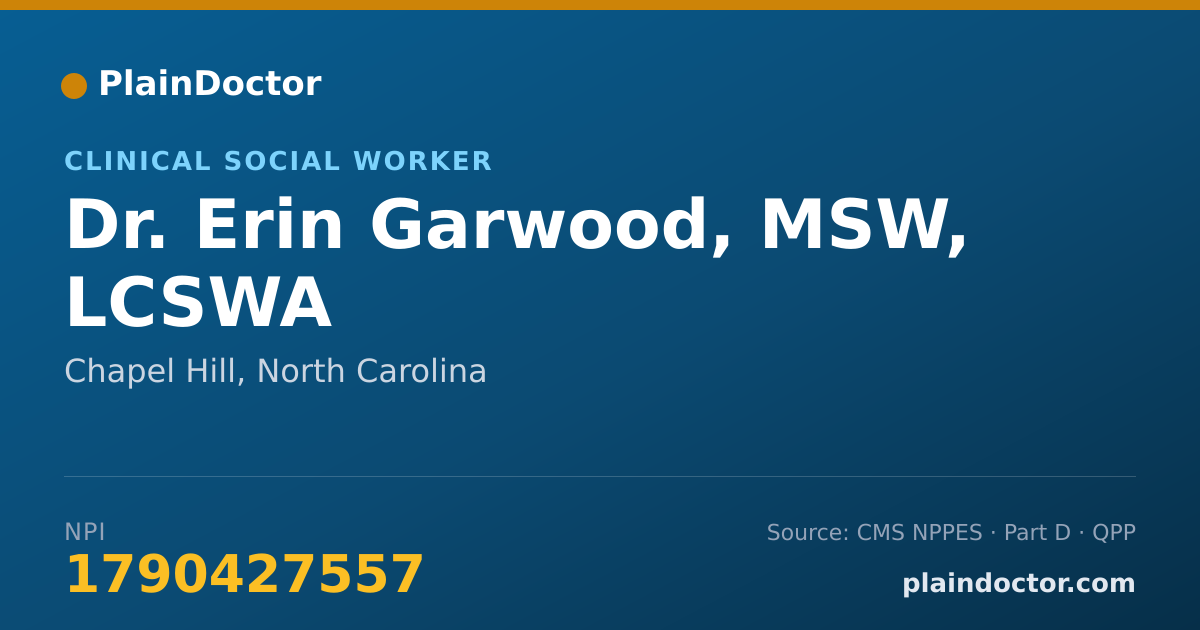 Shareable card for Erin Garwood, MSW, LCSWA - Clinical Social Worker, Chapel Hill, NC