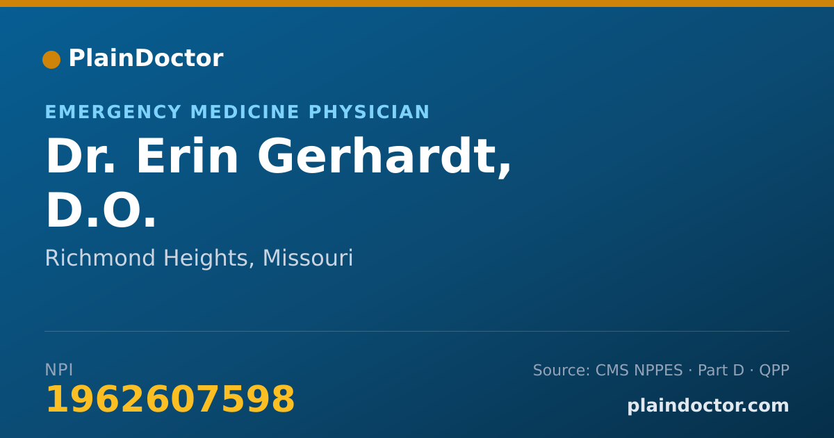 Shareable card for Erin Gerhardt, D.O. - Emergency Medicine Physician, Richmond Heights, MO