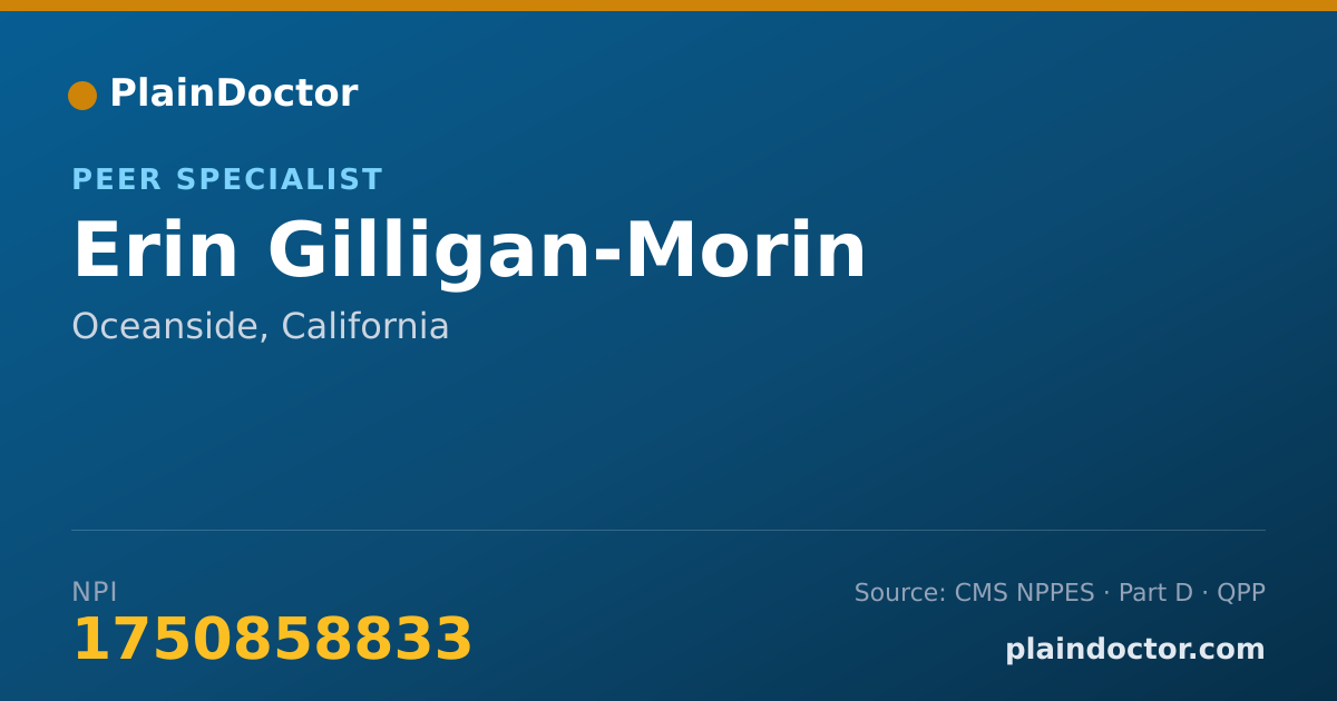 Shareable card for Erin Gilligan-Morin - Peer Specialist, Oceanside, CA