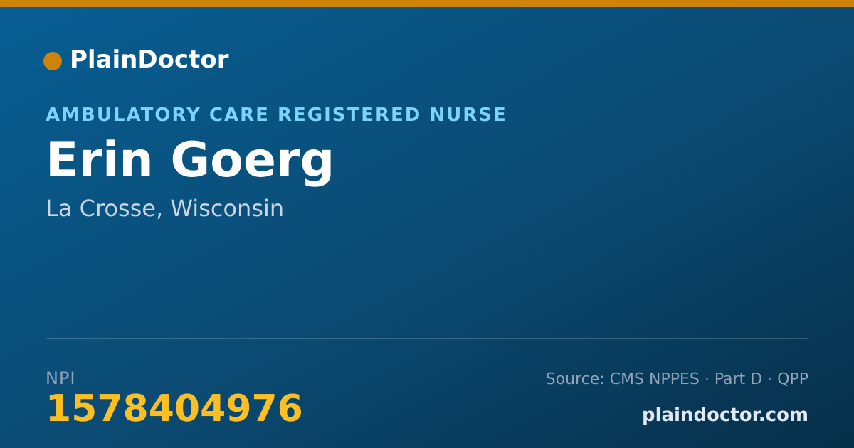 Shareable card for Erin Goerg - Ambulatory Care Registered Nurse, La Crosse, WI