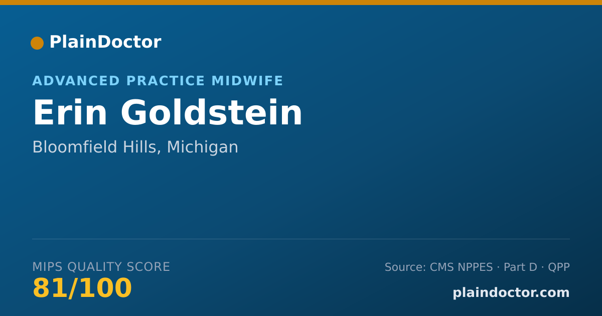 Shareable card for Erin Goldstein - Advanced Practice Midwife, Bloomfield Hills, MI