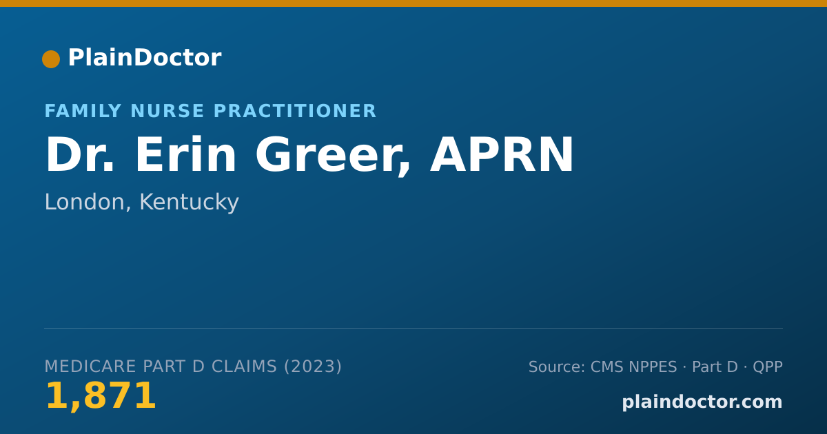Shareable card for Erin Greer, APRN - Family Nurse Practitioner, London, KY