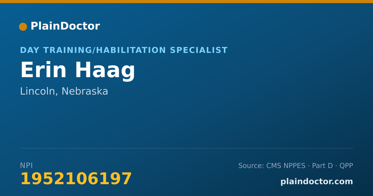 Shareable card for Erin Haag - Day Training/Habilitation Specialist, Lincoln, NE