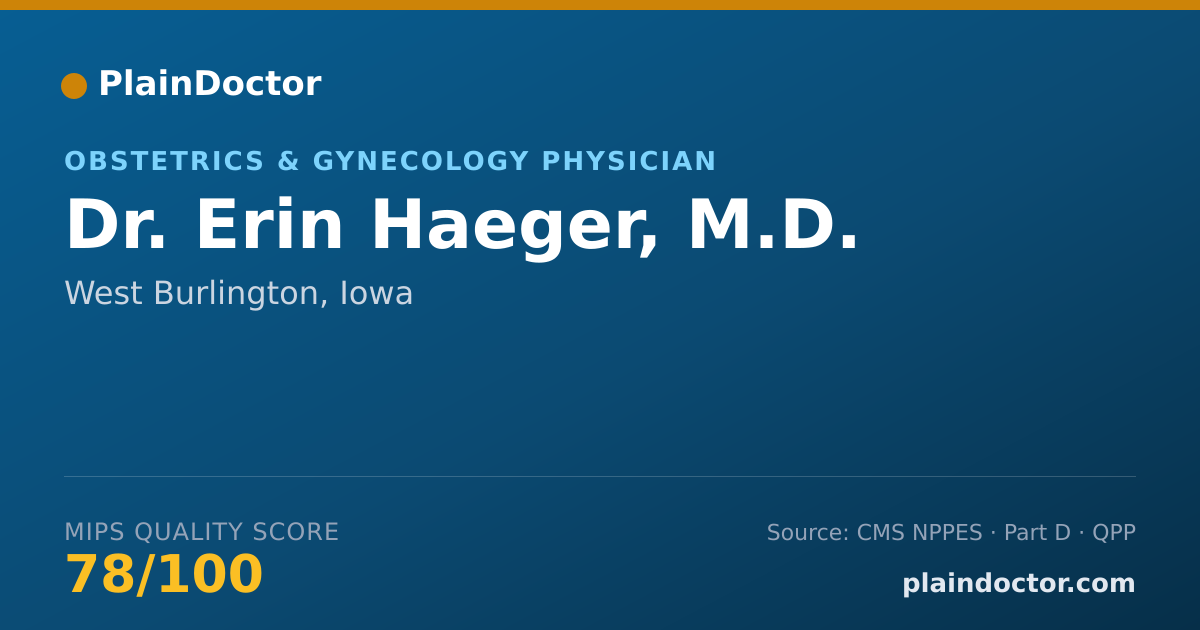 Shareable card for Erin Haeger, M.D. - Obstetrics & Gynecology Physician, West Burlington, IA
