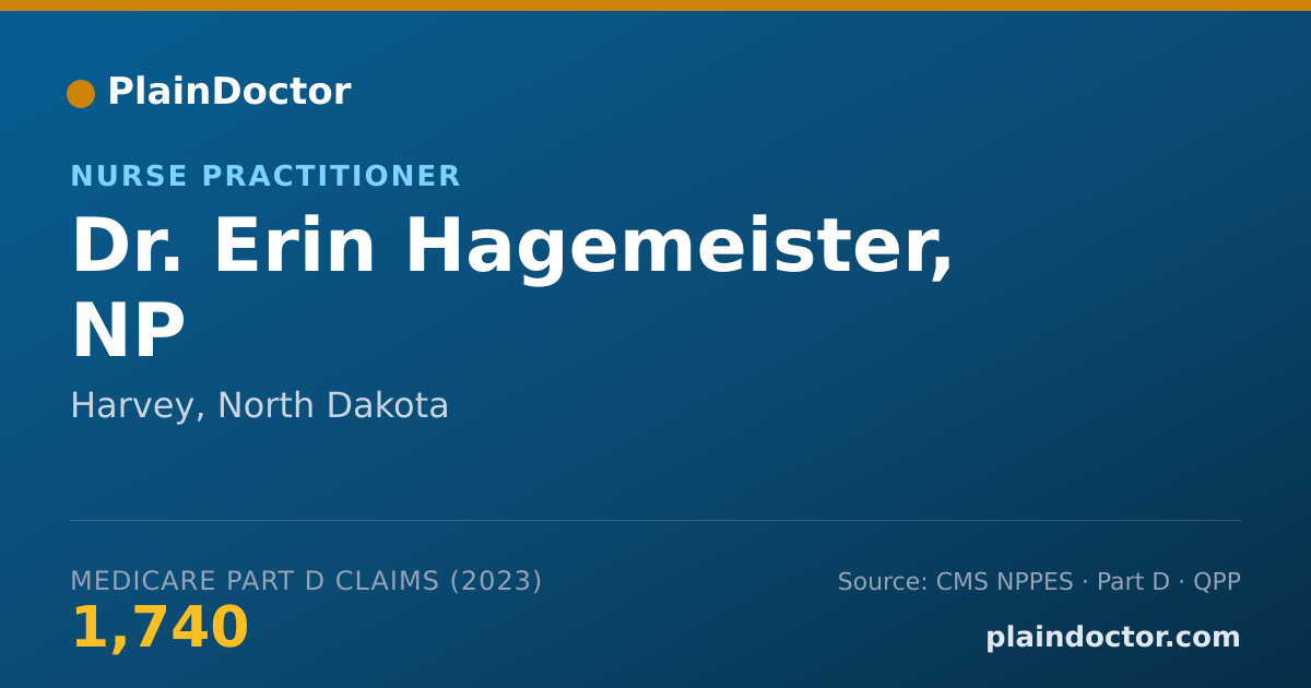 Shareable card for Erin Hagemeister, NP - Nurse Practitioner, Harvey, ND