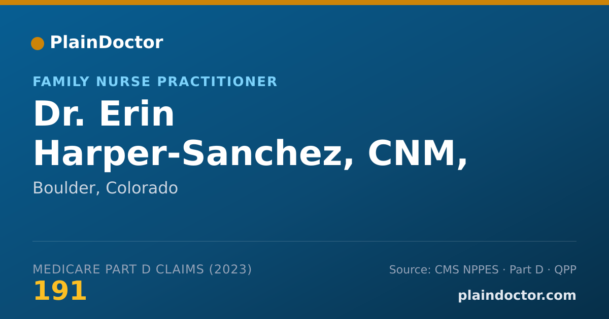 Shareable card for Erin Harper-Sanchez, CNM, NP, RN - Family Nurse Practitioner, Boulder, CO