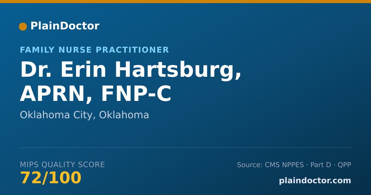Shareable card for Erin Hartsburg, APRN, FNP-C - Family Nurse Practitioner, Oklahoma City, OK