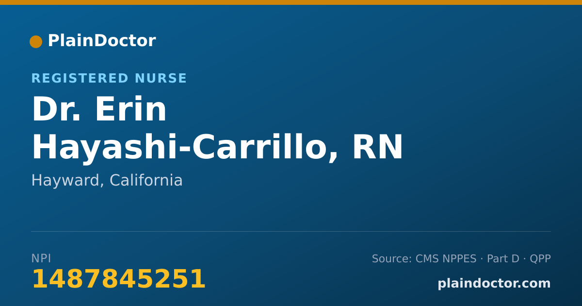Shareable card for Erin Hayashi-Carrillo, RN - Registered Nurse, Hayward, CA