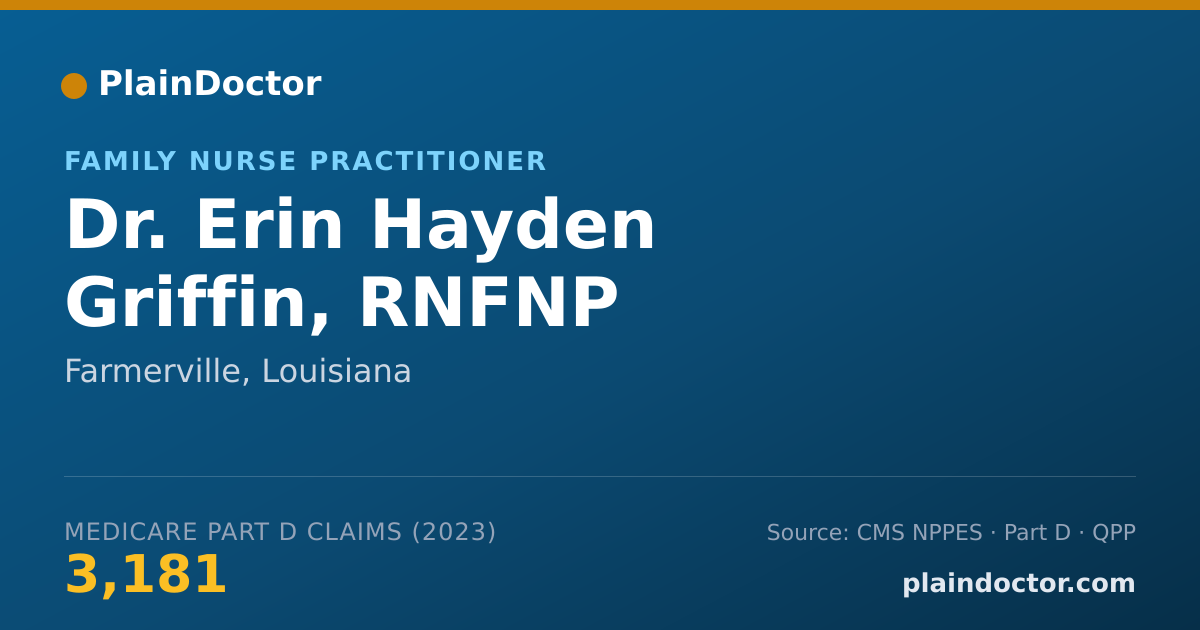 Shareable card for Erin Hayden Griffin, RNFNP - Family Nurse Practitioner, Farmerville, LA