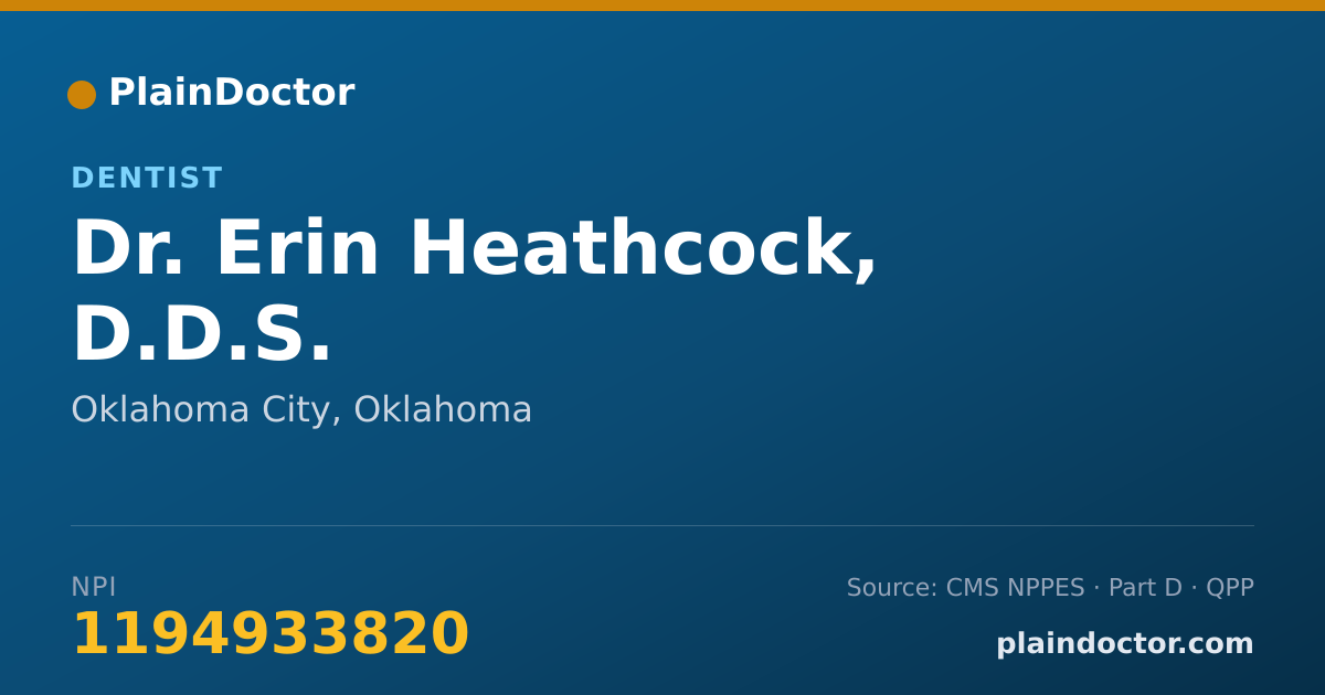 Shareable card for Erin Heathcock, D.D.S. - Dentist, Oklahoma City, OK