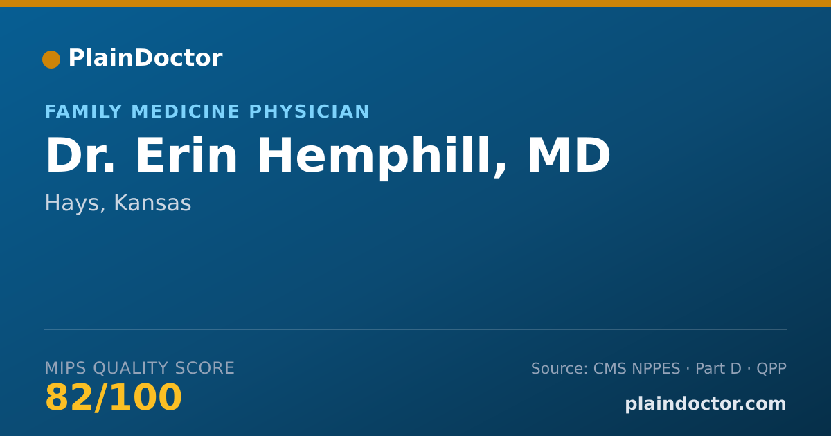 Shareable card for Erin Hemphill, MD - Family Medicine Physician, Hays, KS