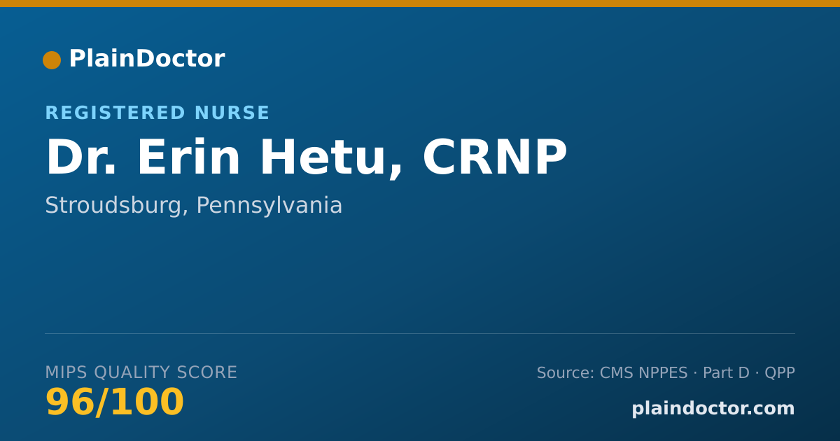 Shareable card for Erin Hetu, CRNP - Registered Nurse, Stroudsburg, PA