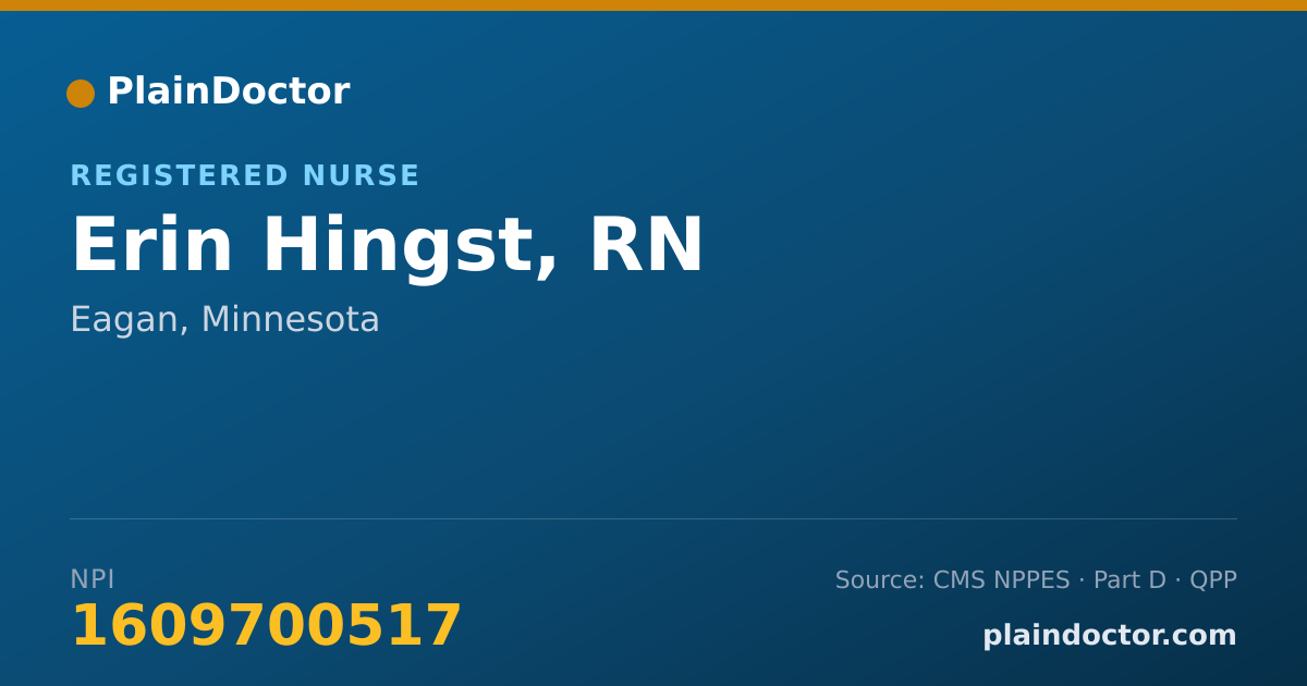Shareable card for Erin Hingst, RN - Registered Nurse, Eagan, MN