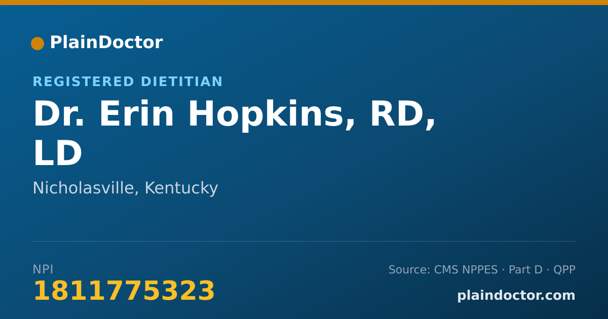Shareable card for Erin Hopkins, RD, LD - Registered Dietitian, Nicholasville, KY