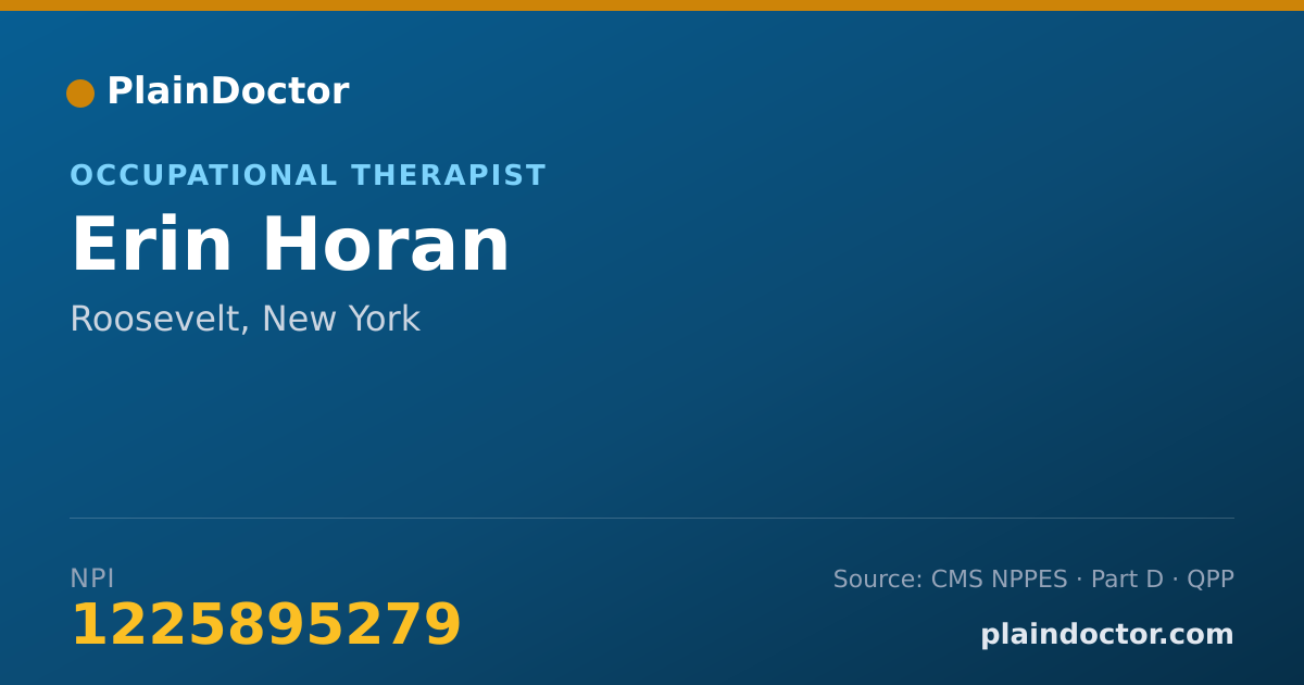 Shareable card for Erin Horan - Occupational Therapist, Roosevelt, NY
