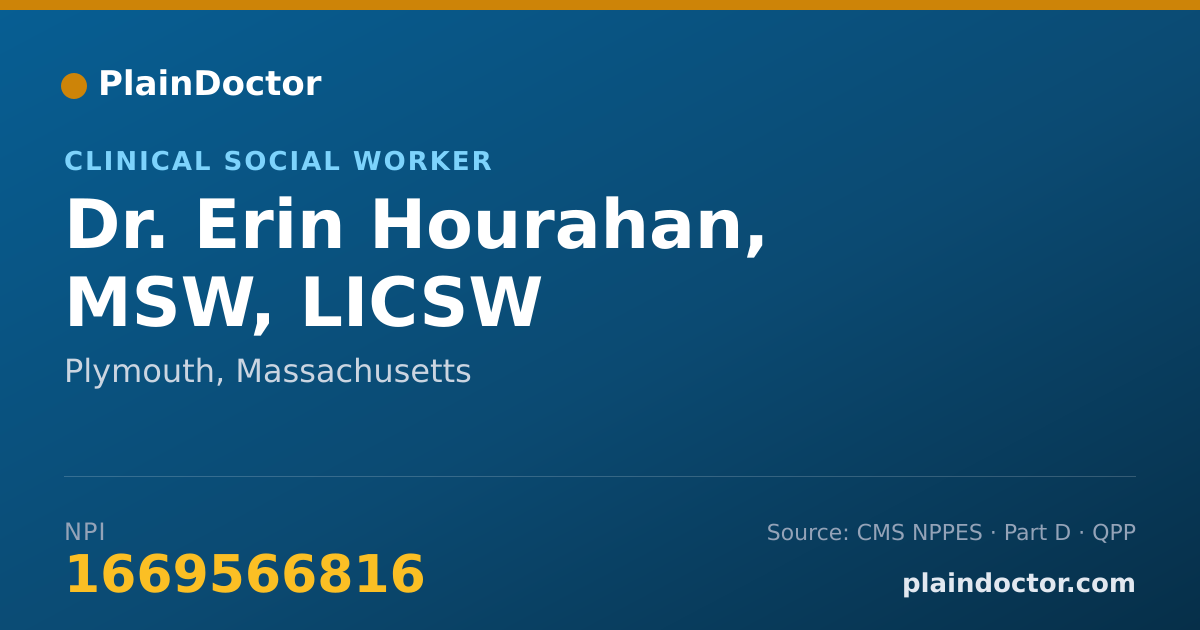 Shareable card for Erin Hourahan, MSW, LICSW - Clinical Social Worker, Plymouth, MA