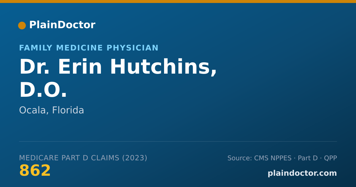Shareable card for Erin Hutchins, D.O. - Family Medicine Physician, Ocala, FL