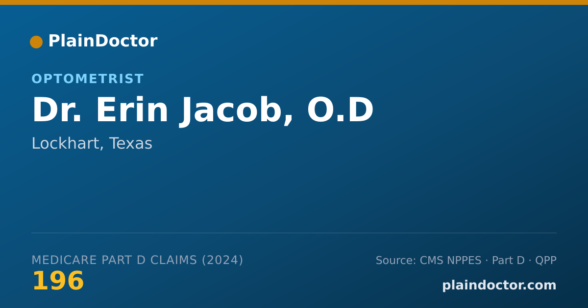 Shareable card for Erin Jacob, O.D - Optometrist, Lockhart, TX