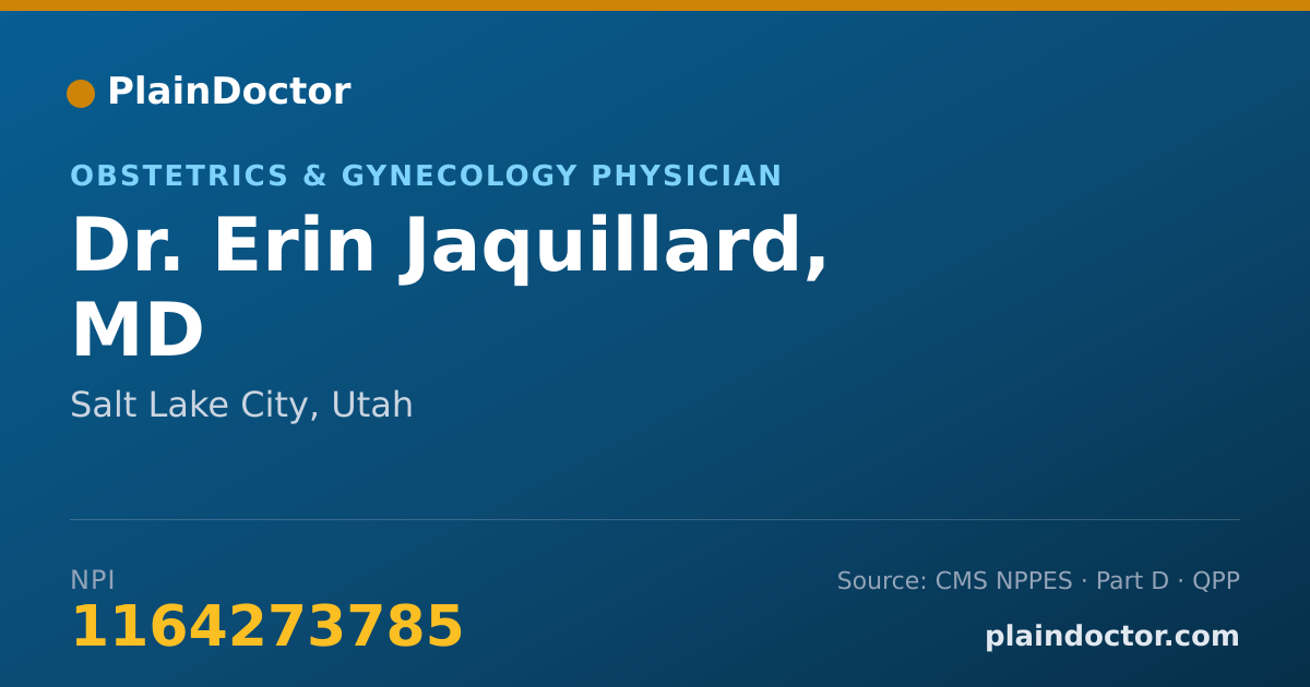 Shareable card for Erin Jaquillard, MD - Obstetrics & Gynecology Physician, Salt Lake City, UT