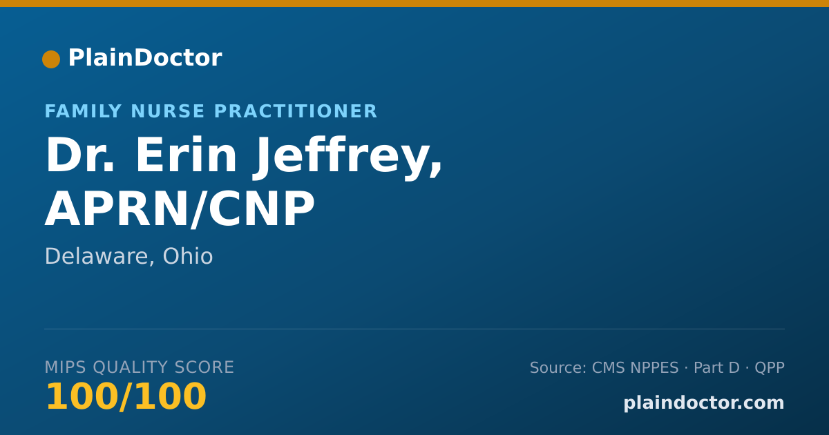 Shareable card for Erin Jeffrey, APRN/CNP - Family Nurse Practitioner, Delaware, OH