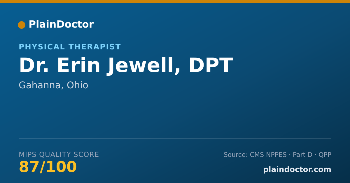 Shareable card for Erin Jewell, DPT - Physical Therapist, Gahanna, OH